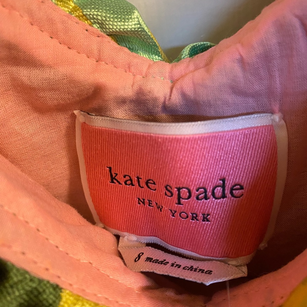 Kate Spade Cucumber Floral Flounce Dress Size 8 - Picture 3 of 5